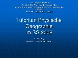 tutorium physische geographie im ss 2008