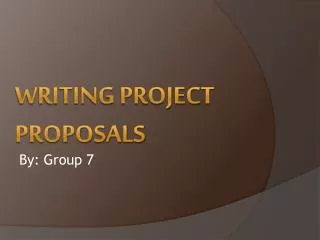 Writing project proposals