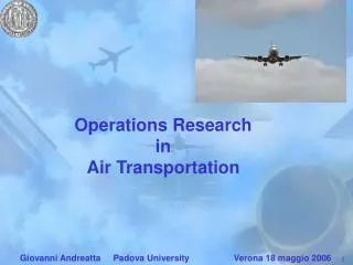 Operations Research in Air Transportation
