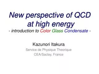 New perspective of QCD at high energy - introduction to Color Glass Condensate -