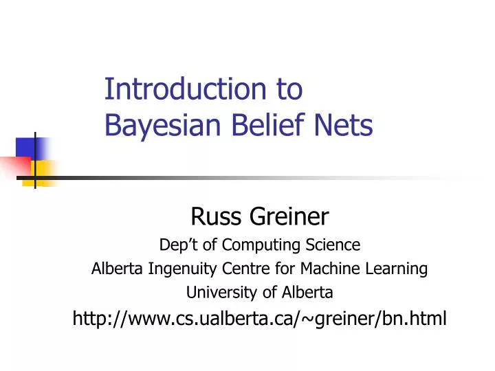 introduction to bayesian belief nets