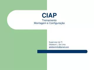 ciap treinamento montagem e configura o