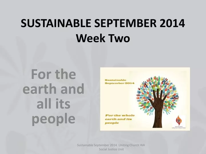 sustainable september 2014 week two