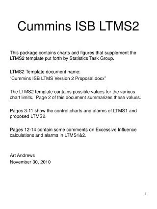 Cummins ISB LTMS2