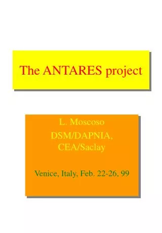 The ANTARES project