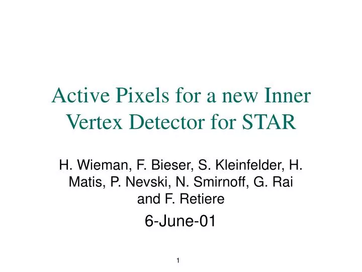 active pixels for a new inner vertex detector for star