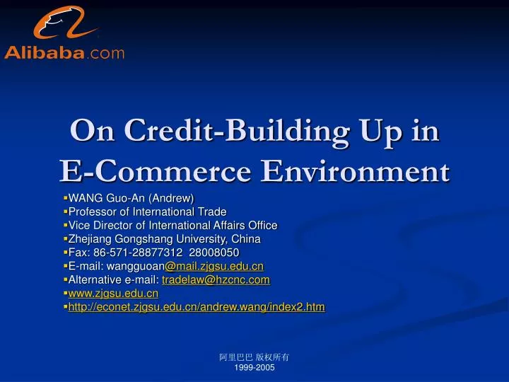on credit building up in e commerce environment