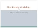 New Faculty Workshop: - slide 1