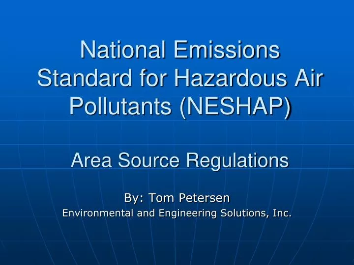 national emissions standard for hazardous air pollutants neshap area source regulations