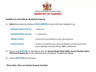 Government of the Republic of Trinidad and Tobago MINISTRY OF FINANCE