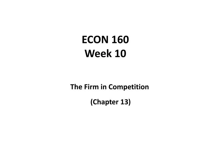 the firm in competition chapter 13