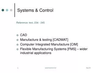 Systems &amp; Control
