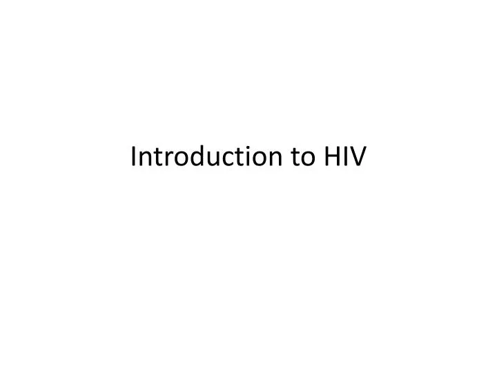 introduction to hiv