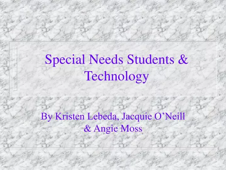 special needs students technology