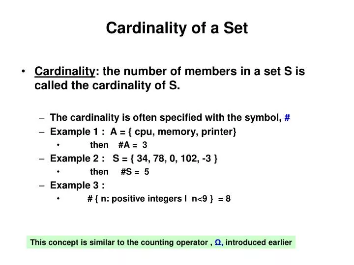 cardinality of a set