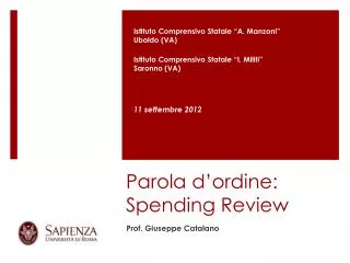 parola d ordine spending review