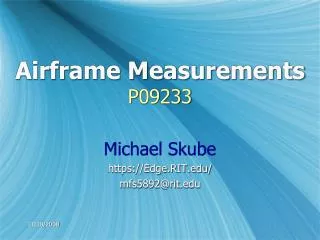 Airframe Measurements P09233