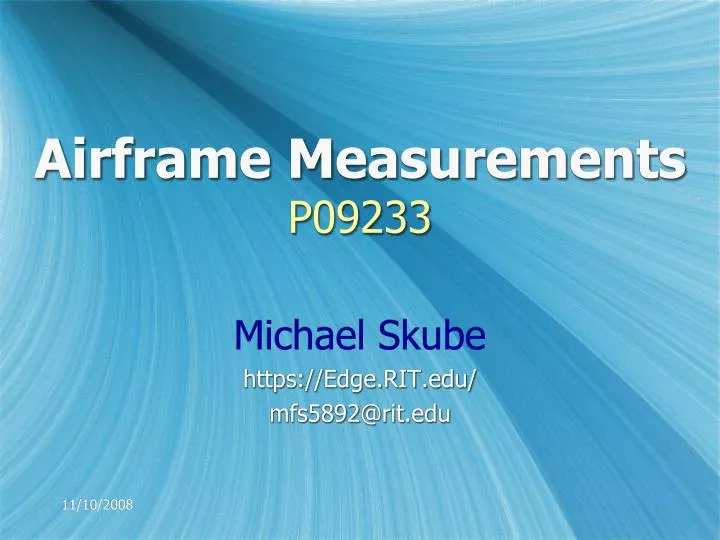 airframe measurements p09233