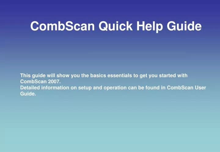 combscan quick help guide