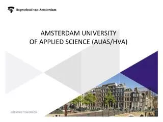 Amsterdam University of Applied Science (AUAS/HvA)