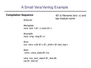 A Small Vera/Verilog Example