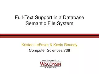 Full-Text Support in a Database Semantic File System