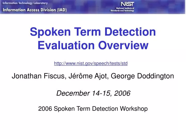 spoken term detection evaluation overview