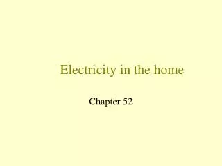 Electricity in the home