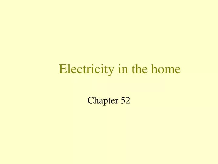 electricity in the home