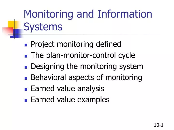 monitoring and information systems