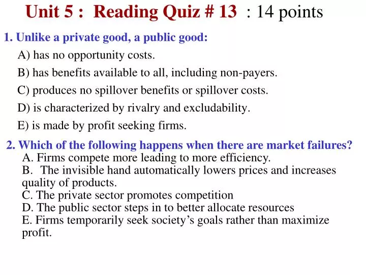 unit 5 reading quiz 13 14 points