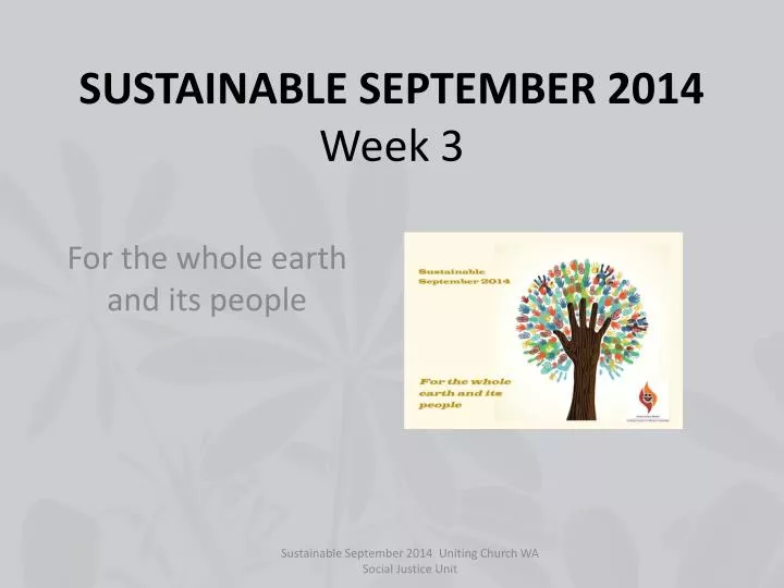 sustainable september 2014 week 3