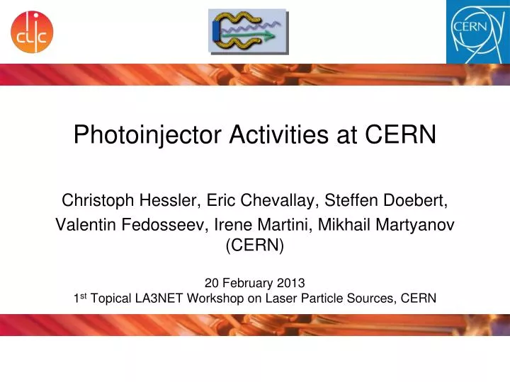 photoinjector activities at cern