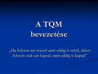 a tqm bevezet se