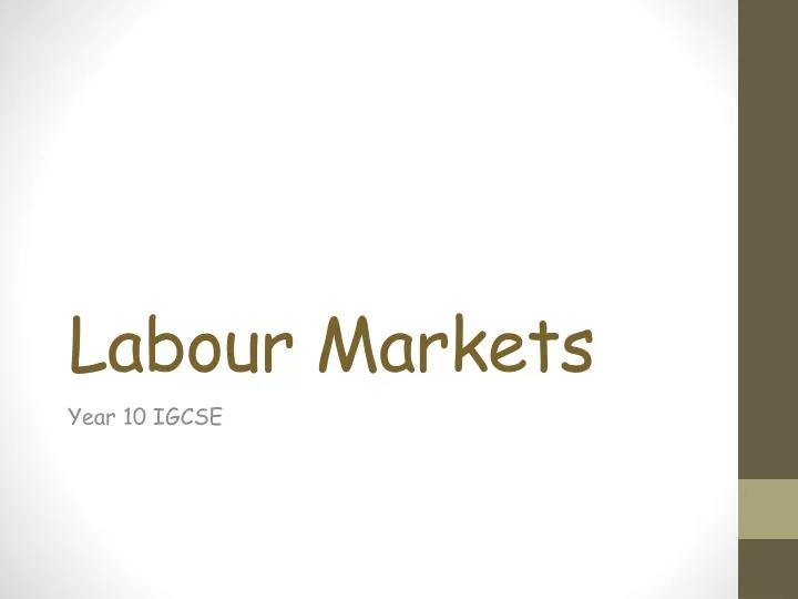 labour markets