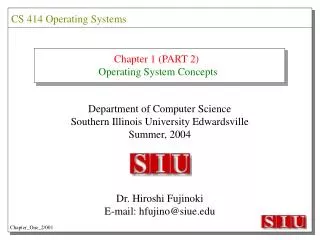 Chapter 1 (PART 2) Operating System Concepts