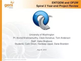 ENTGENI and OFUW Spiral 2 Year-end Project Review