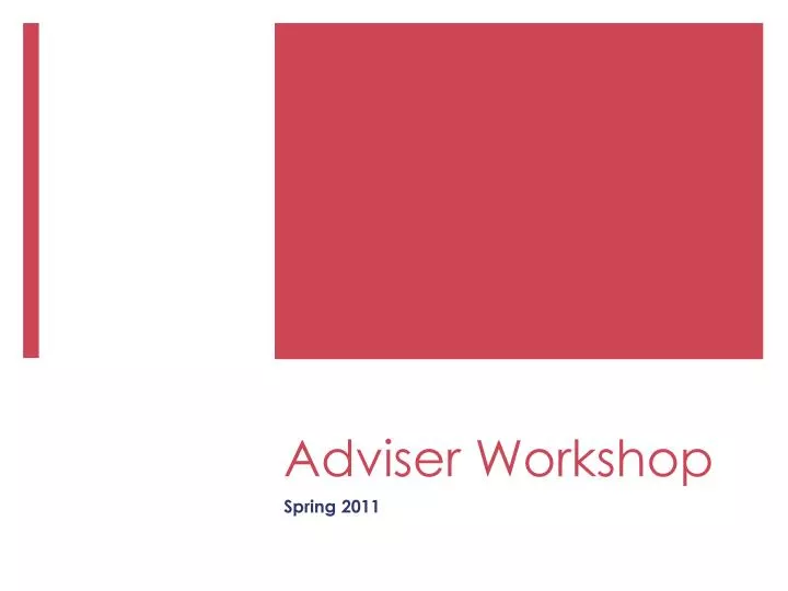 adviser workshop