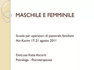 maschile e femminile
