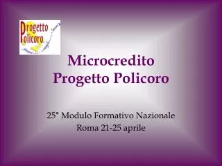 microcredito progetto policoro