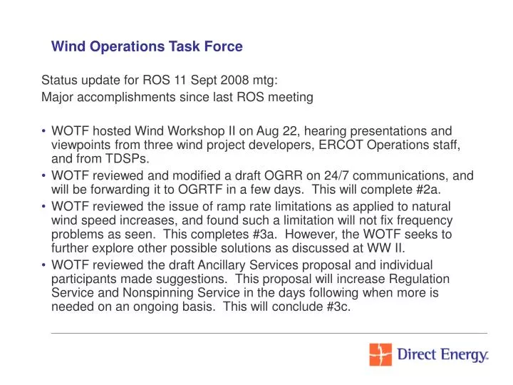 wind operations task force