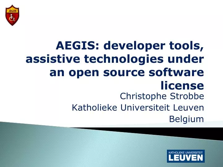 aegis developer tools assistive technologies under an open source software license