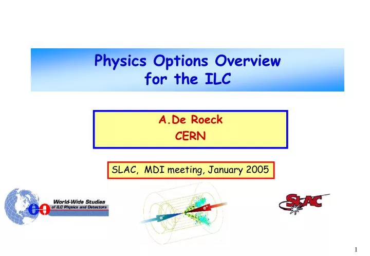 physics options overview for the ilc