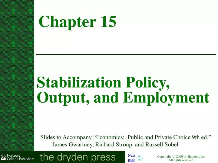 stabilization policy output and employment