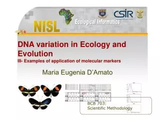 DNA variation in Ecology and Evolution III- Examples of application of molecular markers