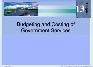 Budgeting and Costing of Government Services