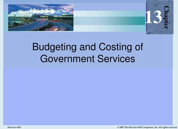 budgeting and costing of government services