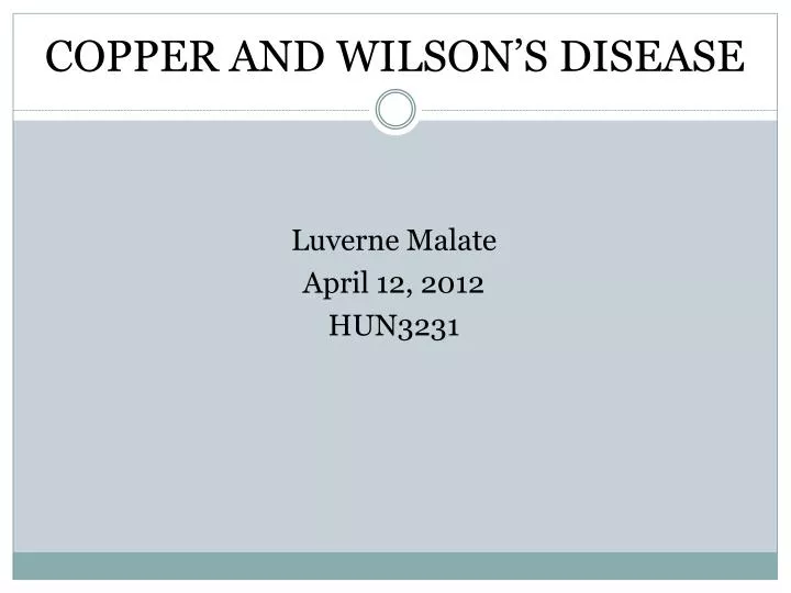 copper and wilson s disease
