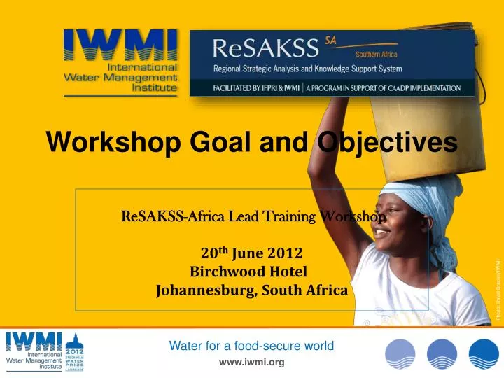 workshop goal and objectives