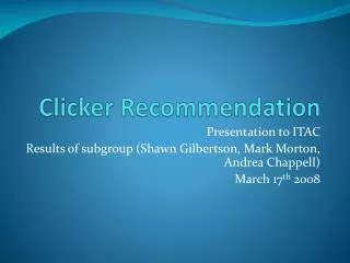 Clicker Recommendation